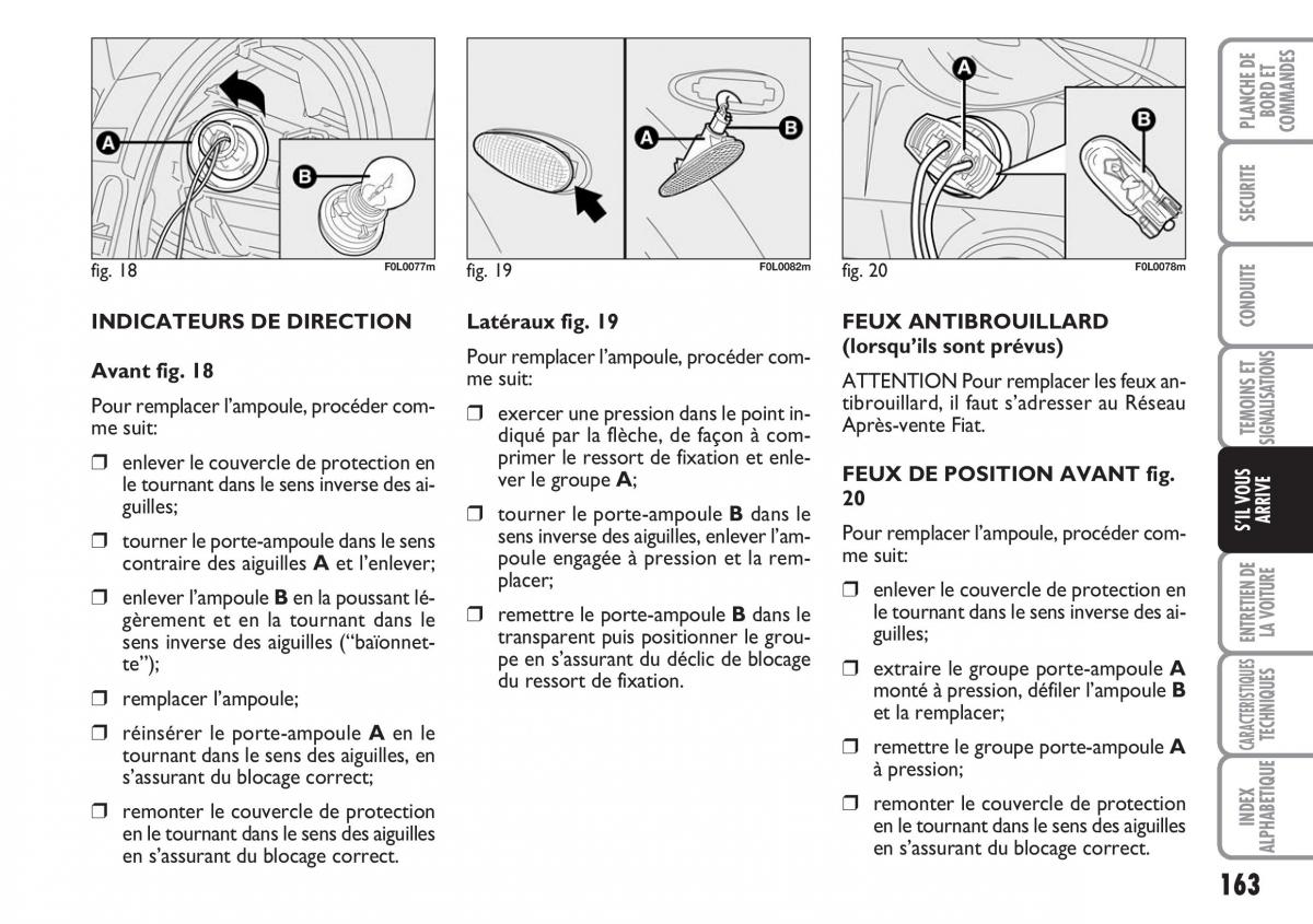 Fiat Croma manuel du proprietaire / page 163