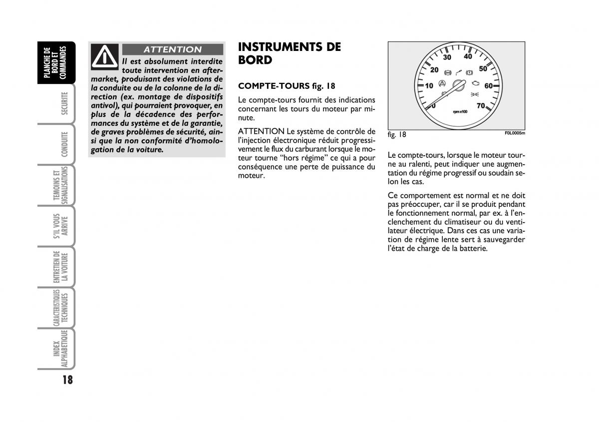 Fiat Croma manuel du proprietaire / page 18