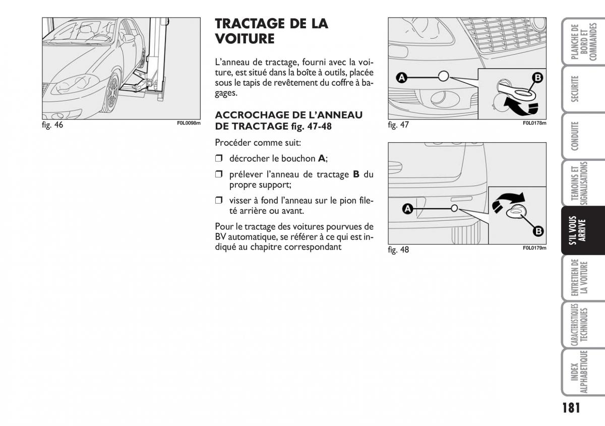 Fiat Croma manuel du proprietaire / page 181