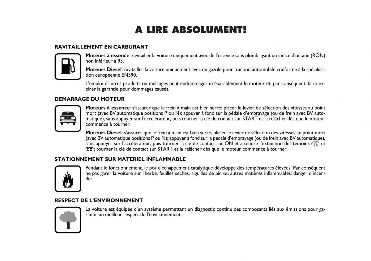 Fiat Croma manuel du proprietaire / page 2