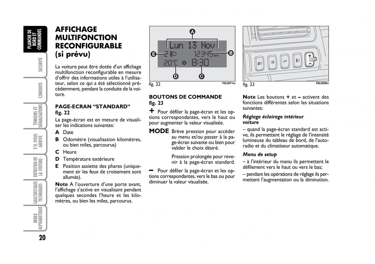 Fiat Croma manuel du proprietaire / page 20