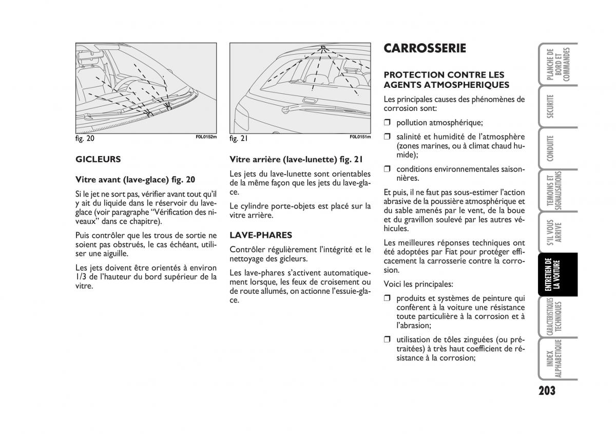 Fiat Croma manuel du proprietaire / page 203