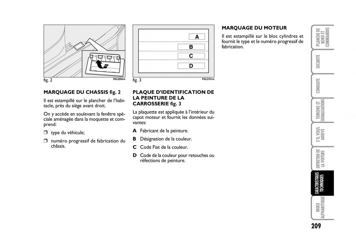 Fiat Croma manuel du proprietaire / page 209