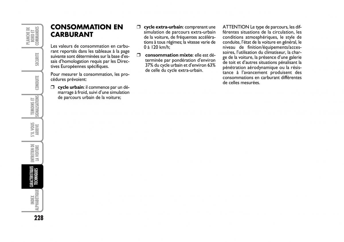 Fiat Croma manuel du proprietaire / page 228