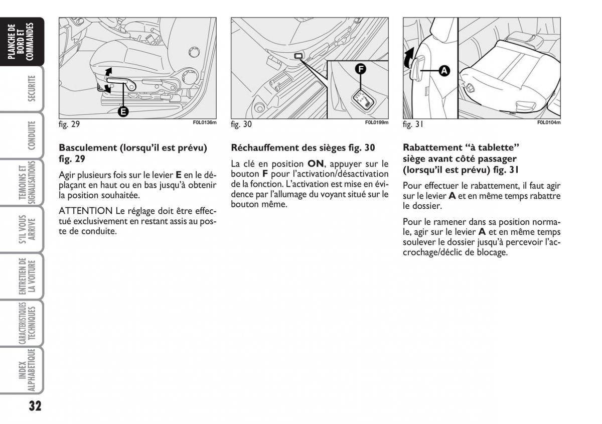 Fiat Croma manuel du proprietaire / page 32