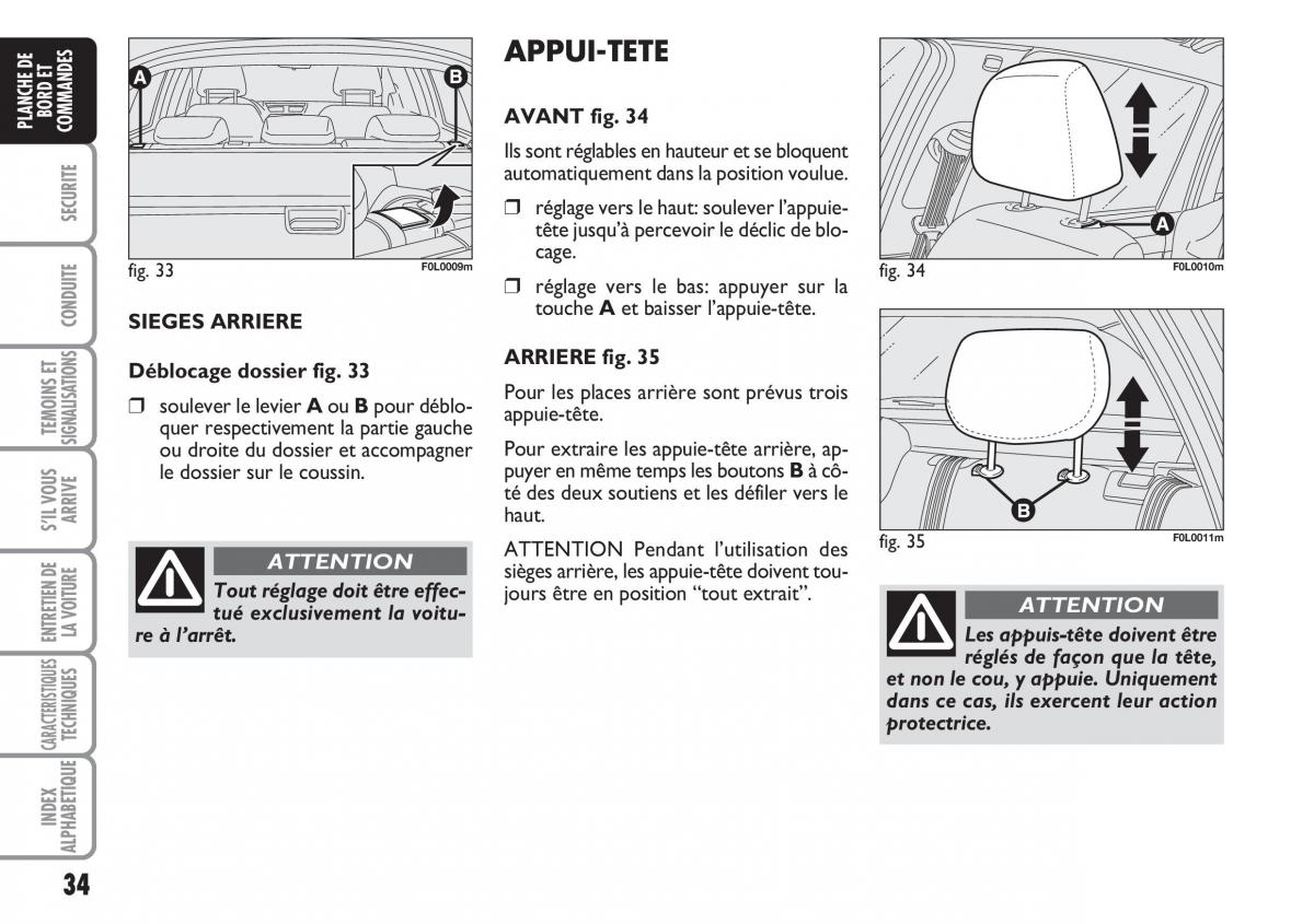 Fiat Croma manuel du proprietaire / page 34