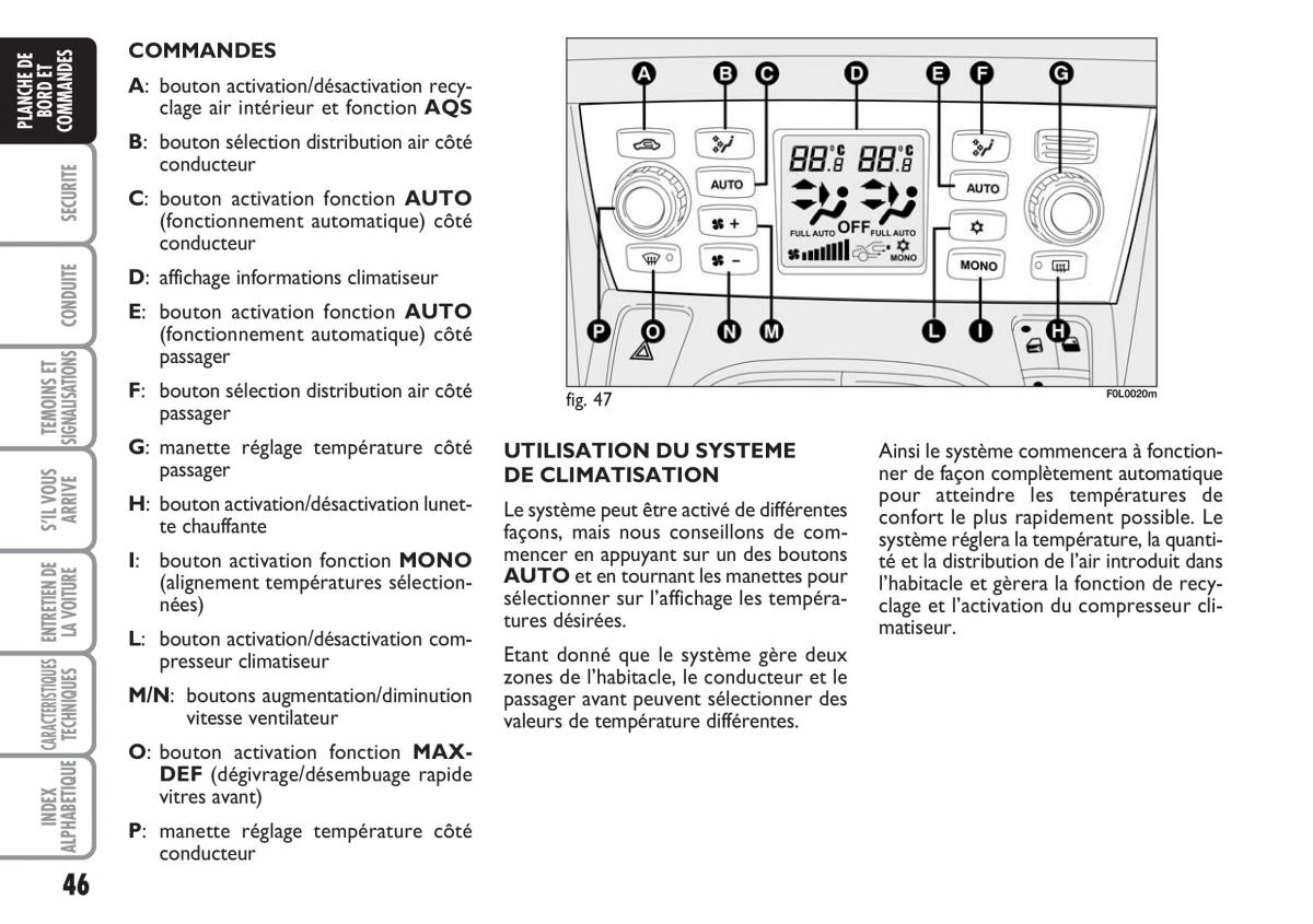 Fiat Croma manuel du proprietaire / page 46