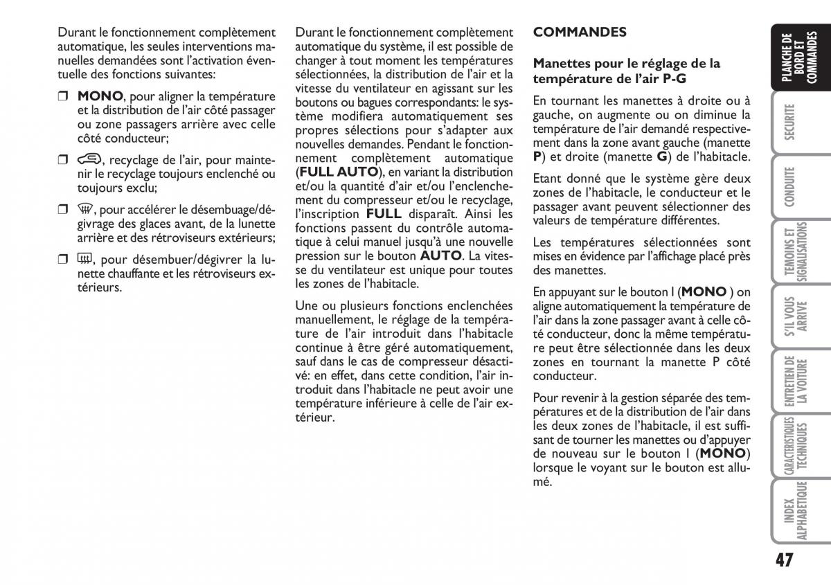 Fiat Croma manuel du proprietaire / page 47