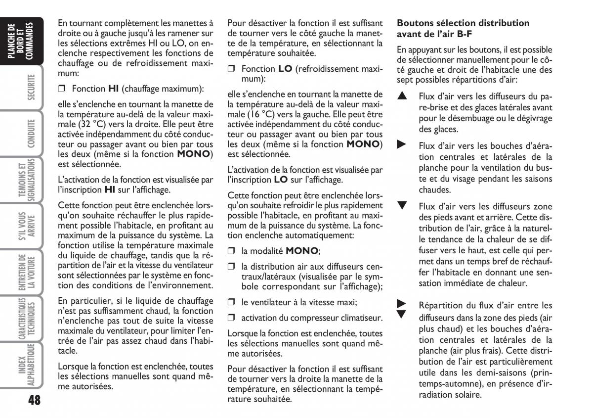 Fiat Croma manuel du proprietaire / page 48