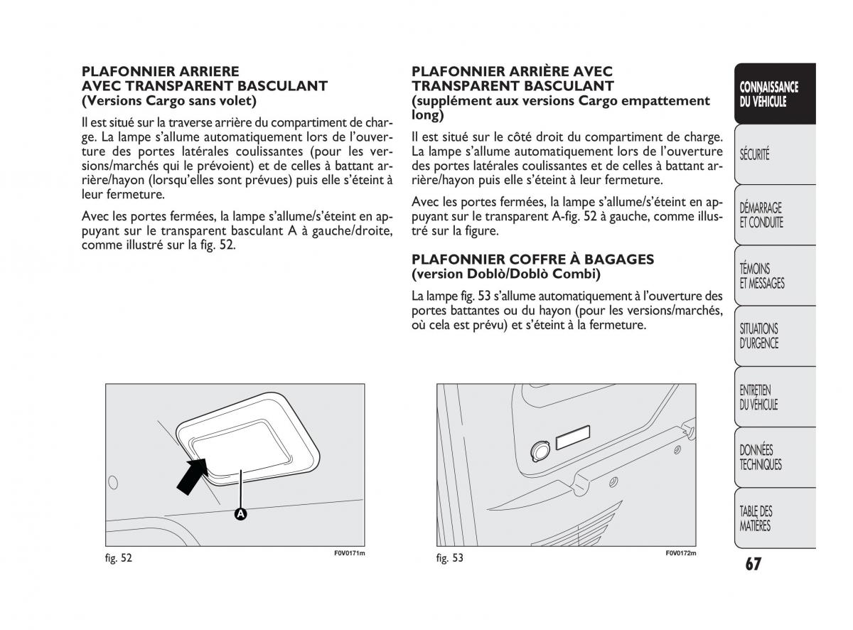 Fiat Doblo II 2 manuel du proprietaire / page 68