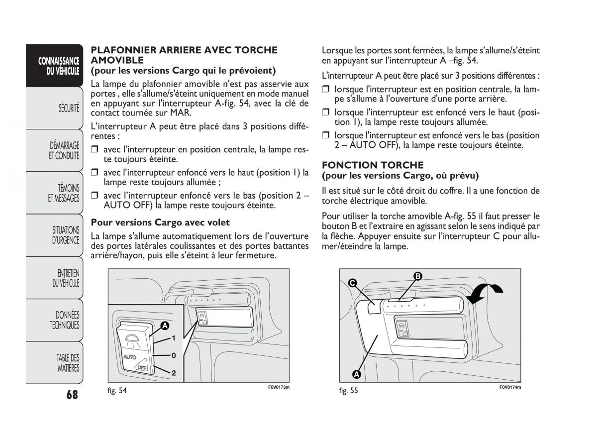 Fiat Doblo II 2 manuel du proprietaire / page 69