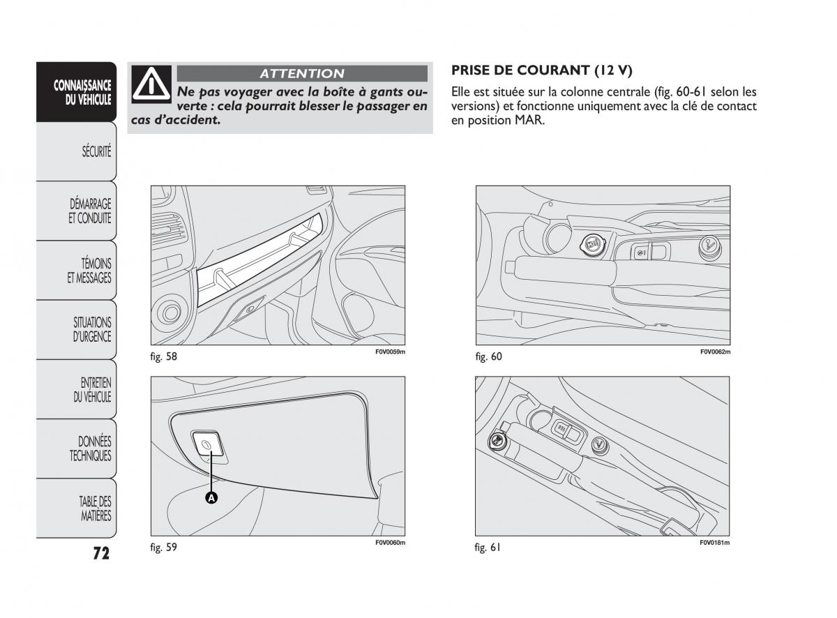 Fiat Doblo II 2 manuel du proprietaire / page 73