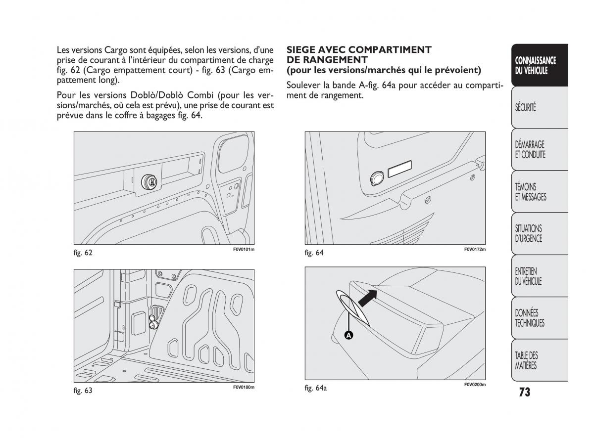 Fiat Doblo II 2 manuel du proprietaire / page 74