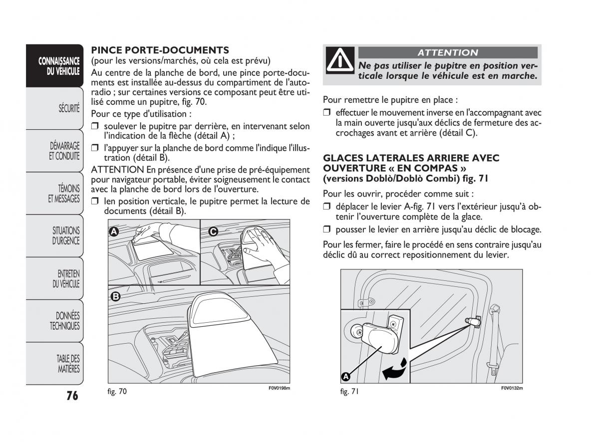 Fiat Doblo II 2 manuel du proprietaire / page 77