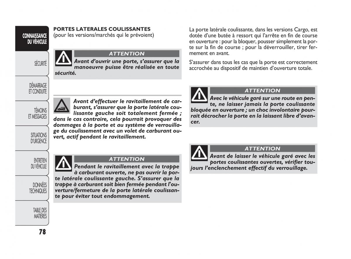 Fiat Doblo II 2 manuel du proprietaire / page 79