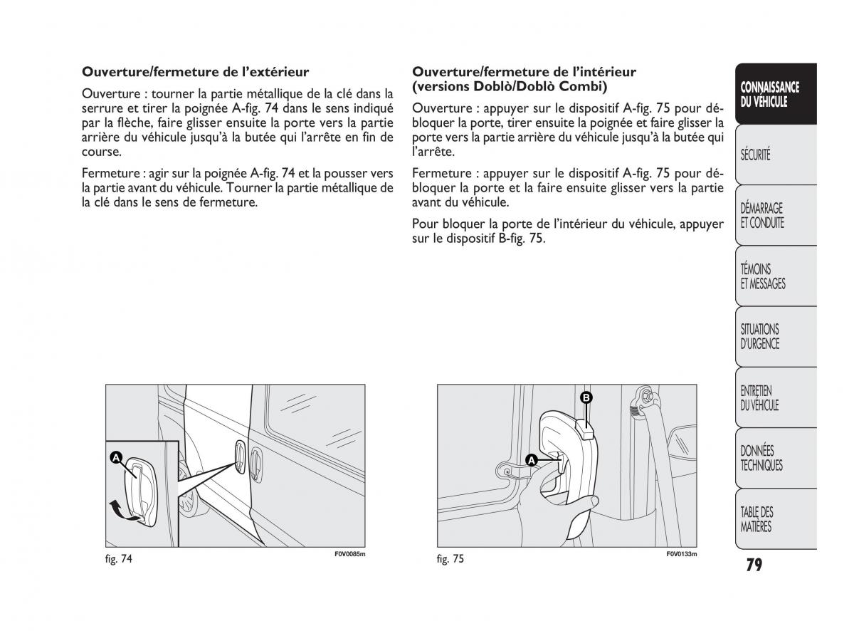 Fiat Doblo II 2 manuel du proprietaire / page 80