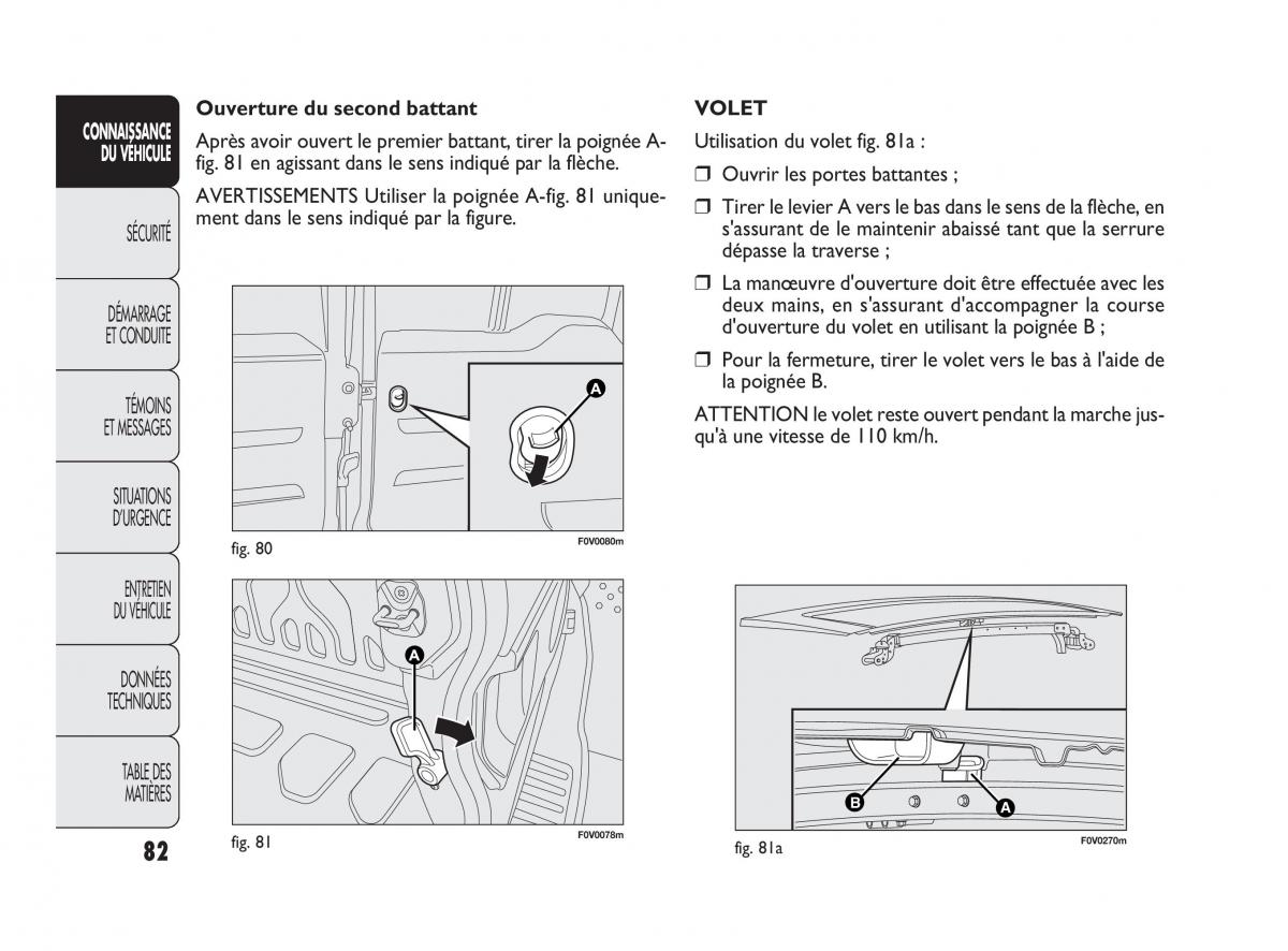 Fiat Doblo II 2 manuel du proprietaire / page 83