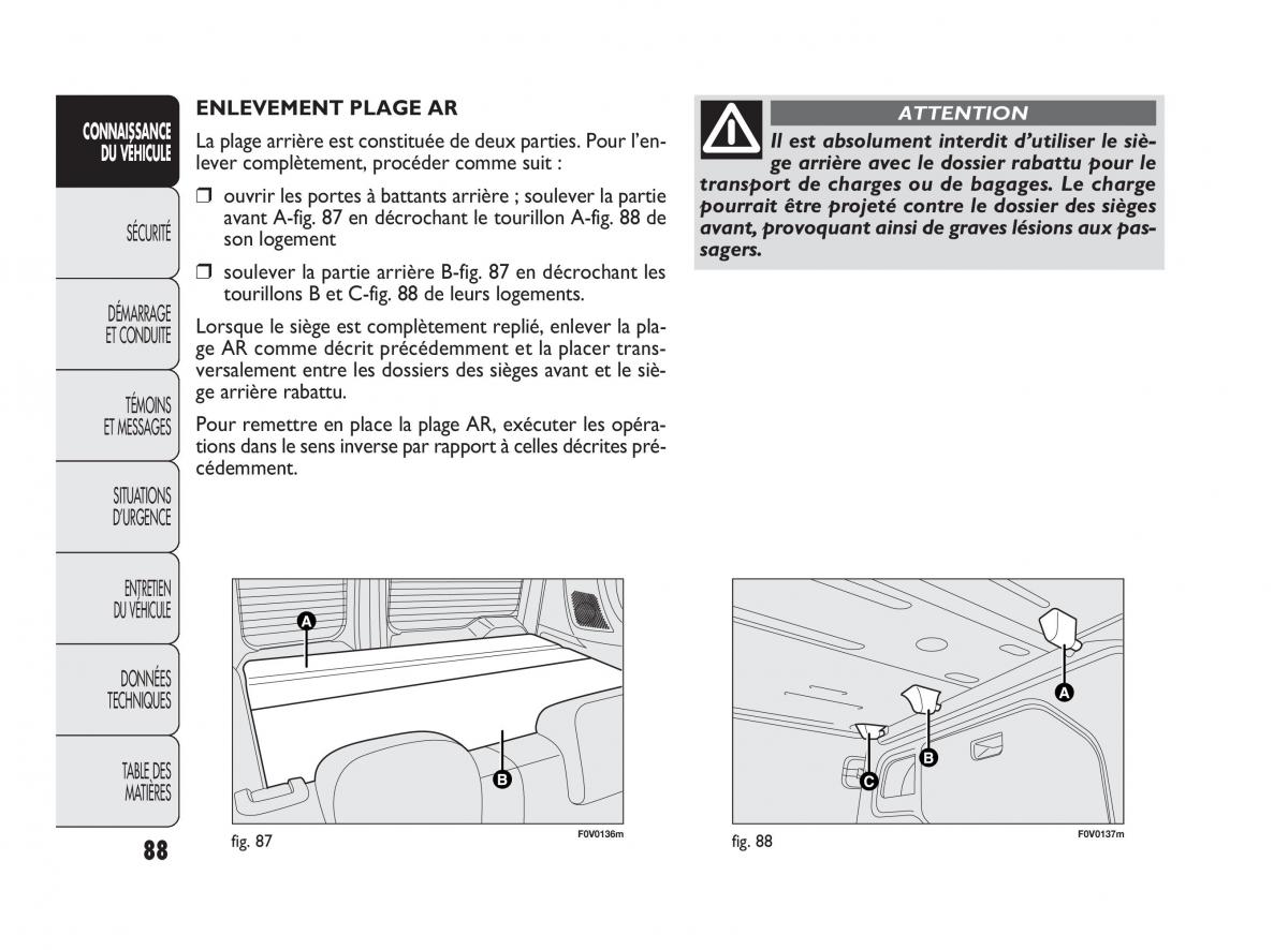 Fiat Doblo II 2 manuel du proprietaire / page 89