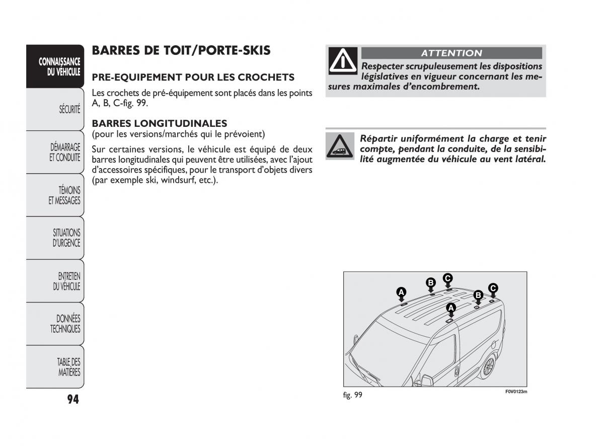 Fiat Doblo II 2 manuel du proprietaire / page 95