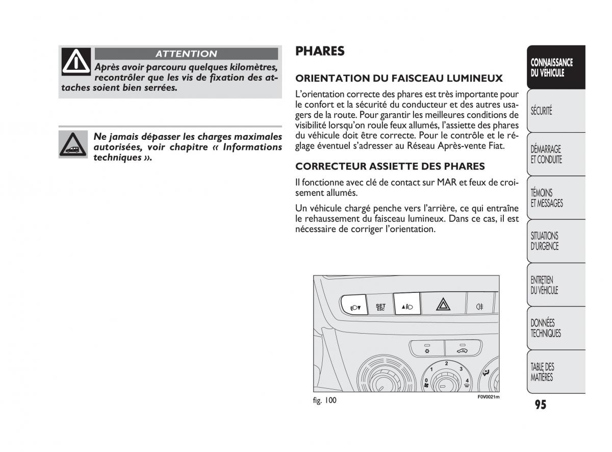 Fiat Doblo II 2 manuel du proprietaire / page 96