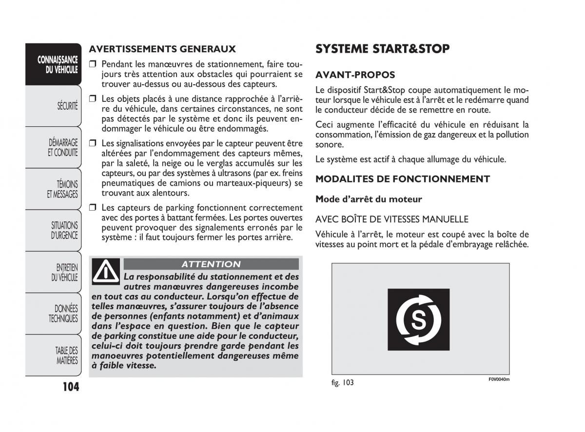 Fiat Doblo II 2 manuel du proprietaire / page 105