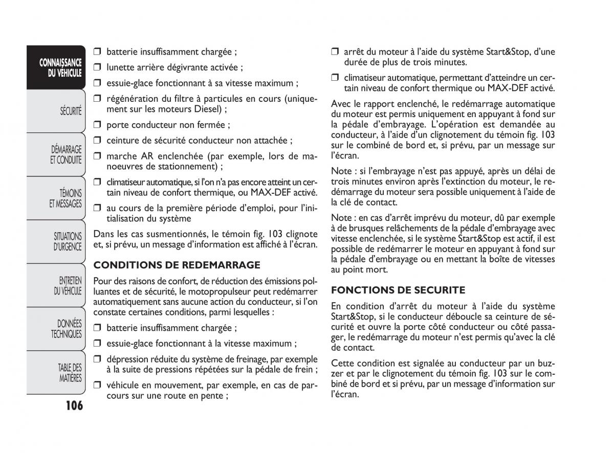 Fiat Doblo II 2 manuel du proprietaire / page 107