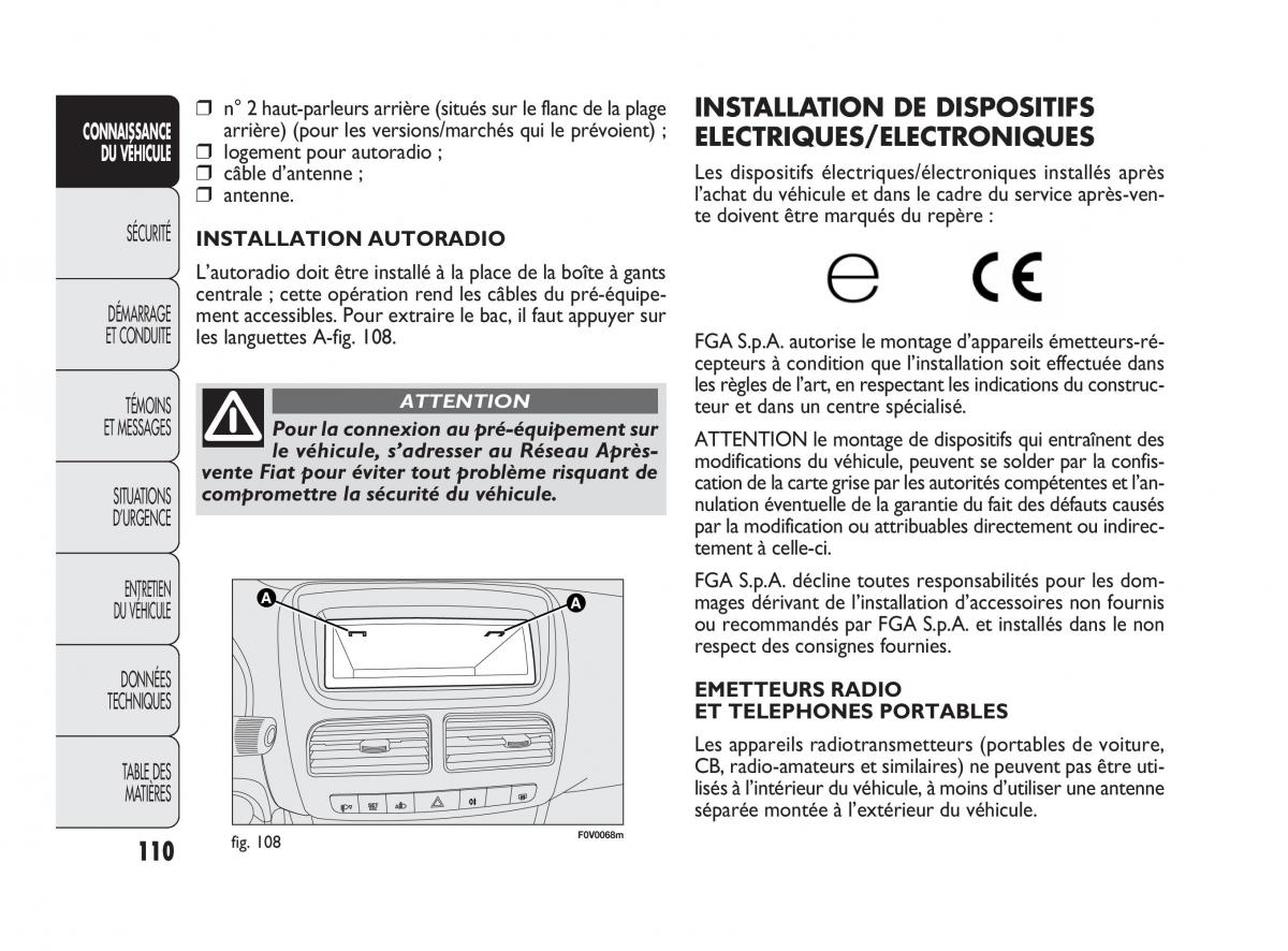 Fiat Doblo II 2 manuel du proprietaire / page 111