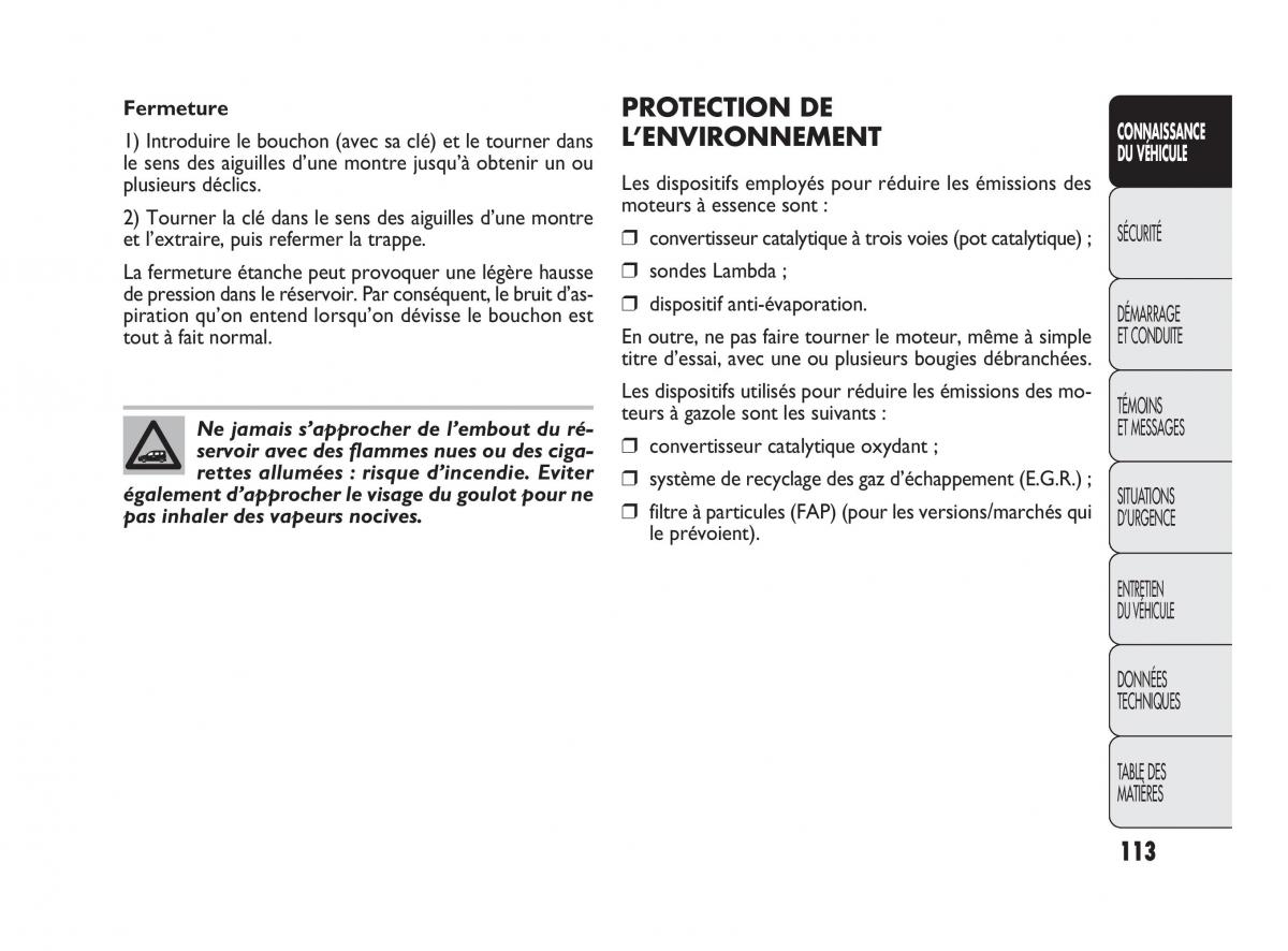 Fiat Doblo II 2 manuel du proprietaire / page 114