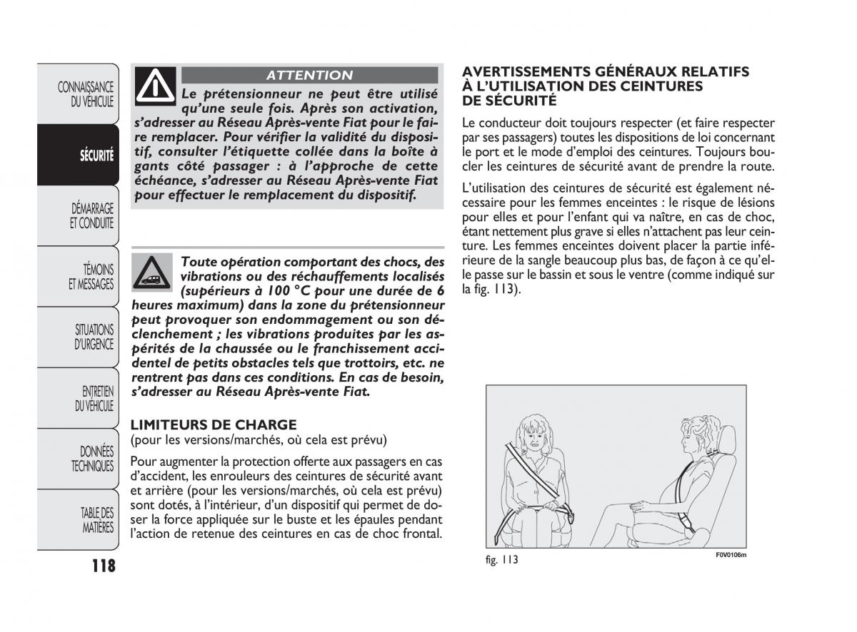 Fiat Doblo II 2 manuel du proprietaire / page 119