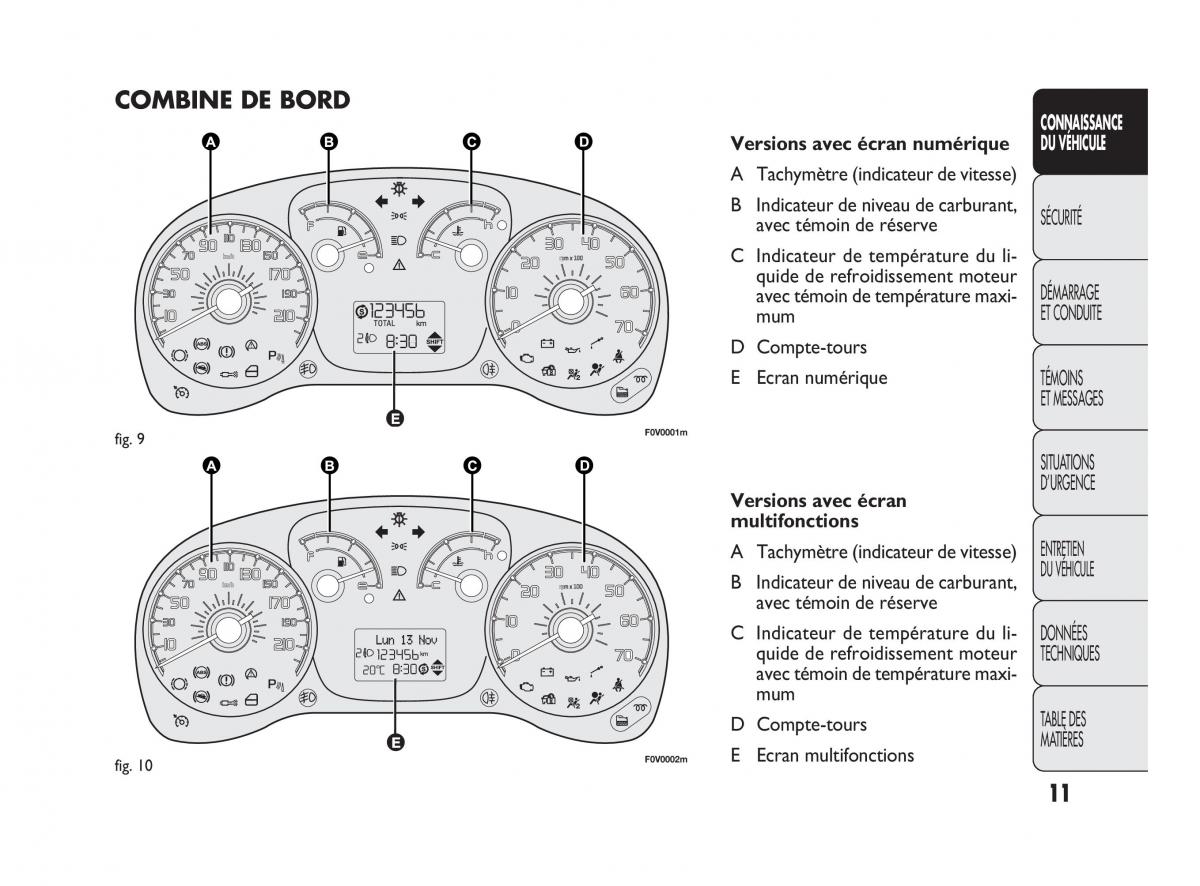 Fiat Doblo II 2 manuel du proprietaire / page 12