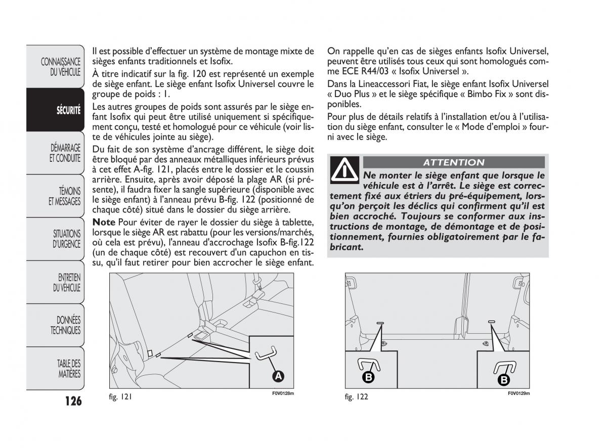 Fiat Doblo II 2 manuel du proprietaire / page 127