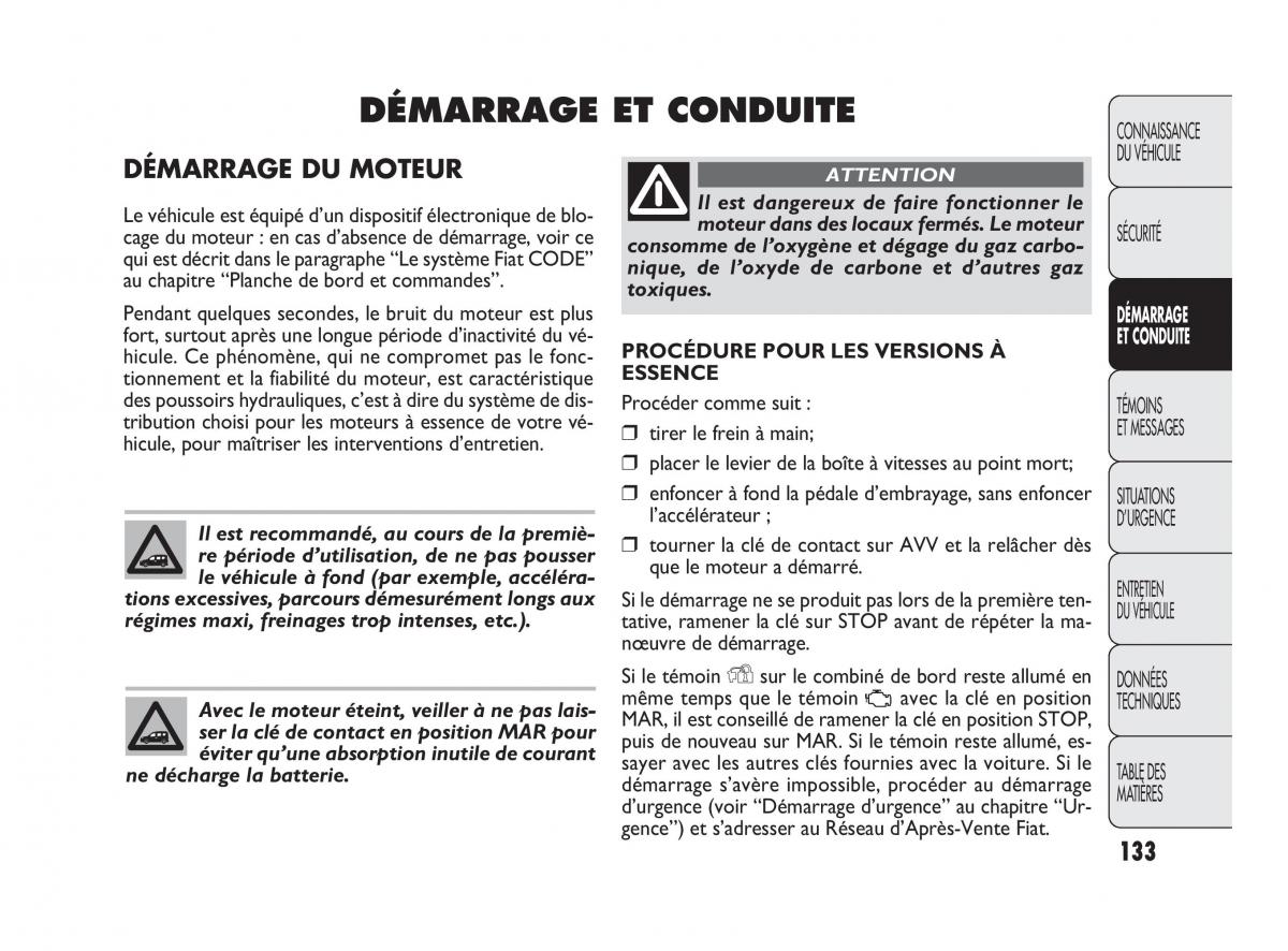 Fiat Doblo II 2 manuel du proprietaire / page 134