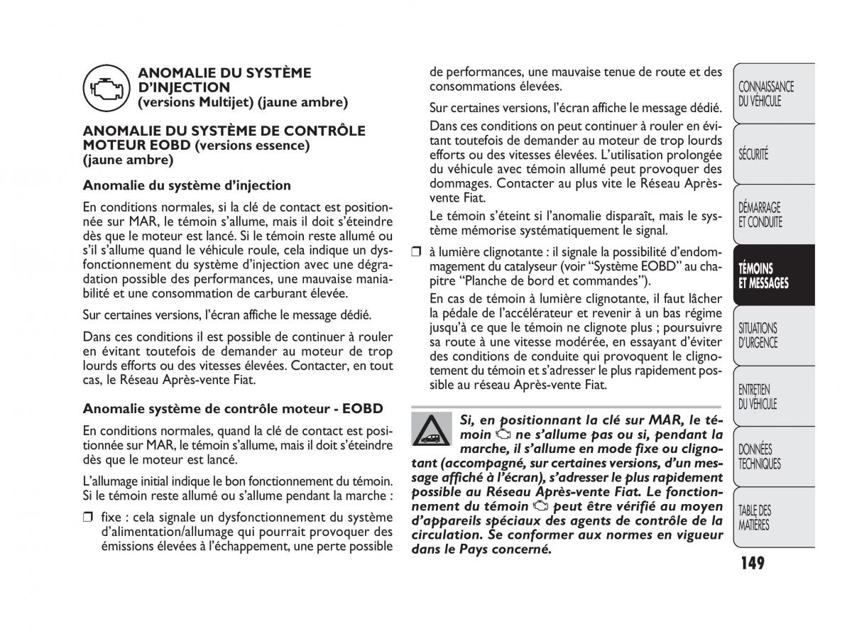 Fiat Doblo II 2 manuel du proprietaire / page 150