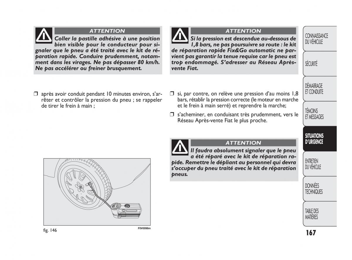 Fiat Doblo II 2 manuel du proprietaire / page 168