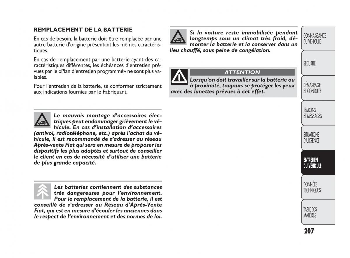 Fiat Doblo II 2 manuel du proprietaire / page 208