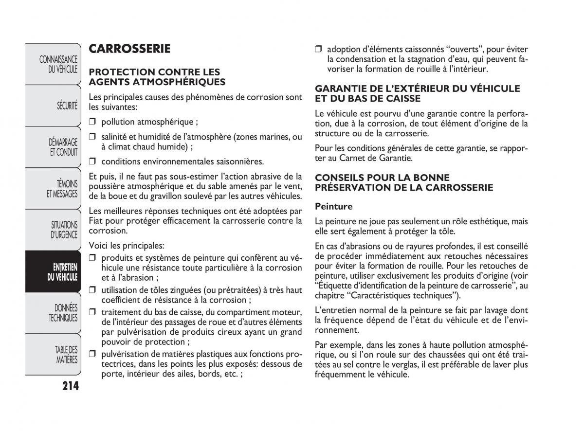 Fiat Doblo II 2 manuel du proprietaire / page 215