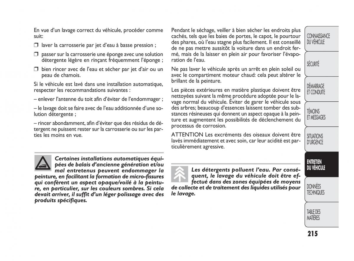 Fiat Doblo II 2 manuel du proprietaire / page 216