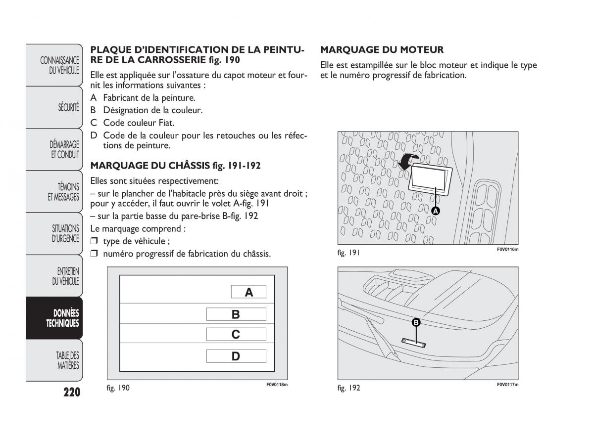 Fiat Doblo II 2 manuel du proprietaire / page 221