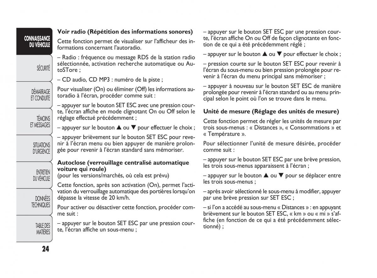 Fiat Doblo II 2 manuel du proprietaire / page 25