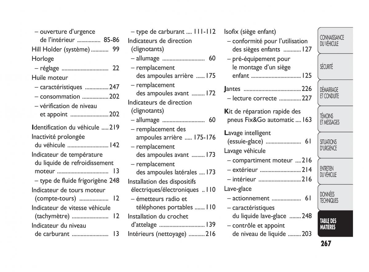 Fiat Doblo II 2 manuel du proprietaire / page 268