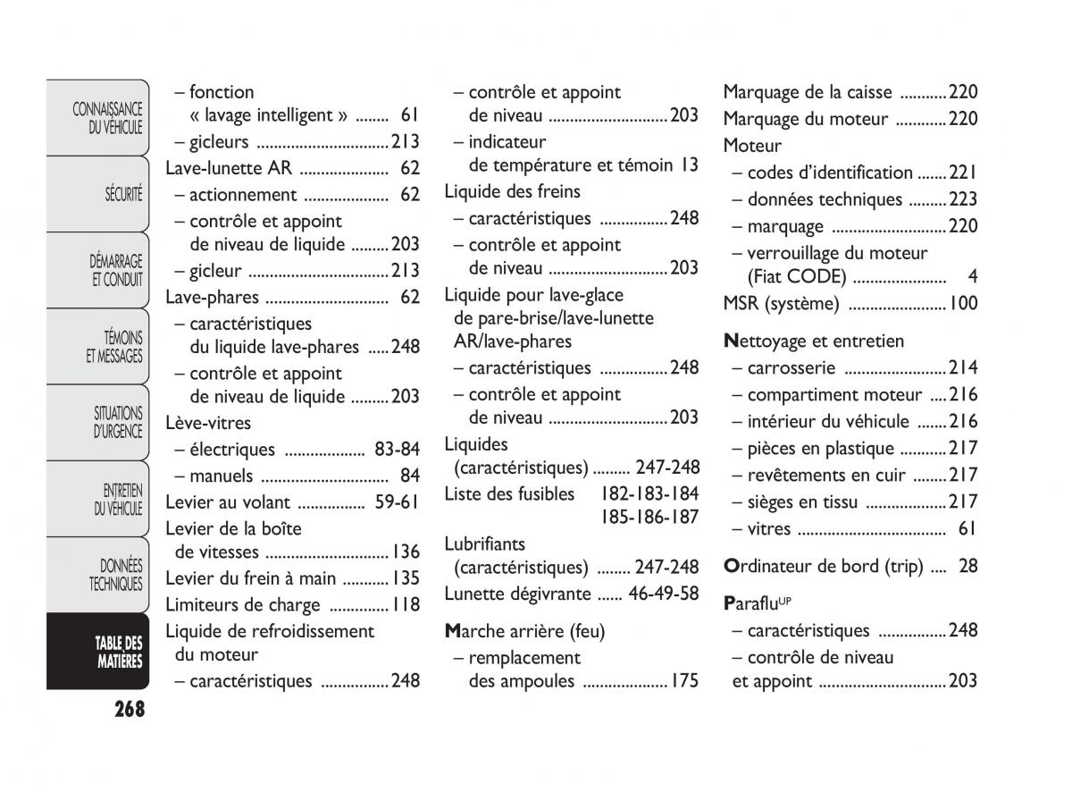 Fiat Doblo II 2 manuel du proprietaire / page 269