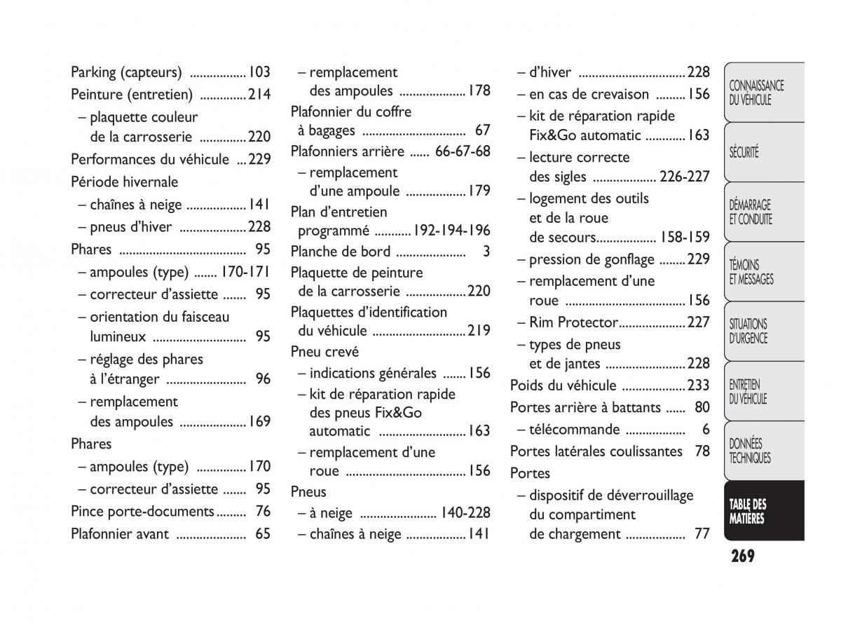 Fiat Doblo II 2 manuel du proprietaire / page 270