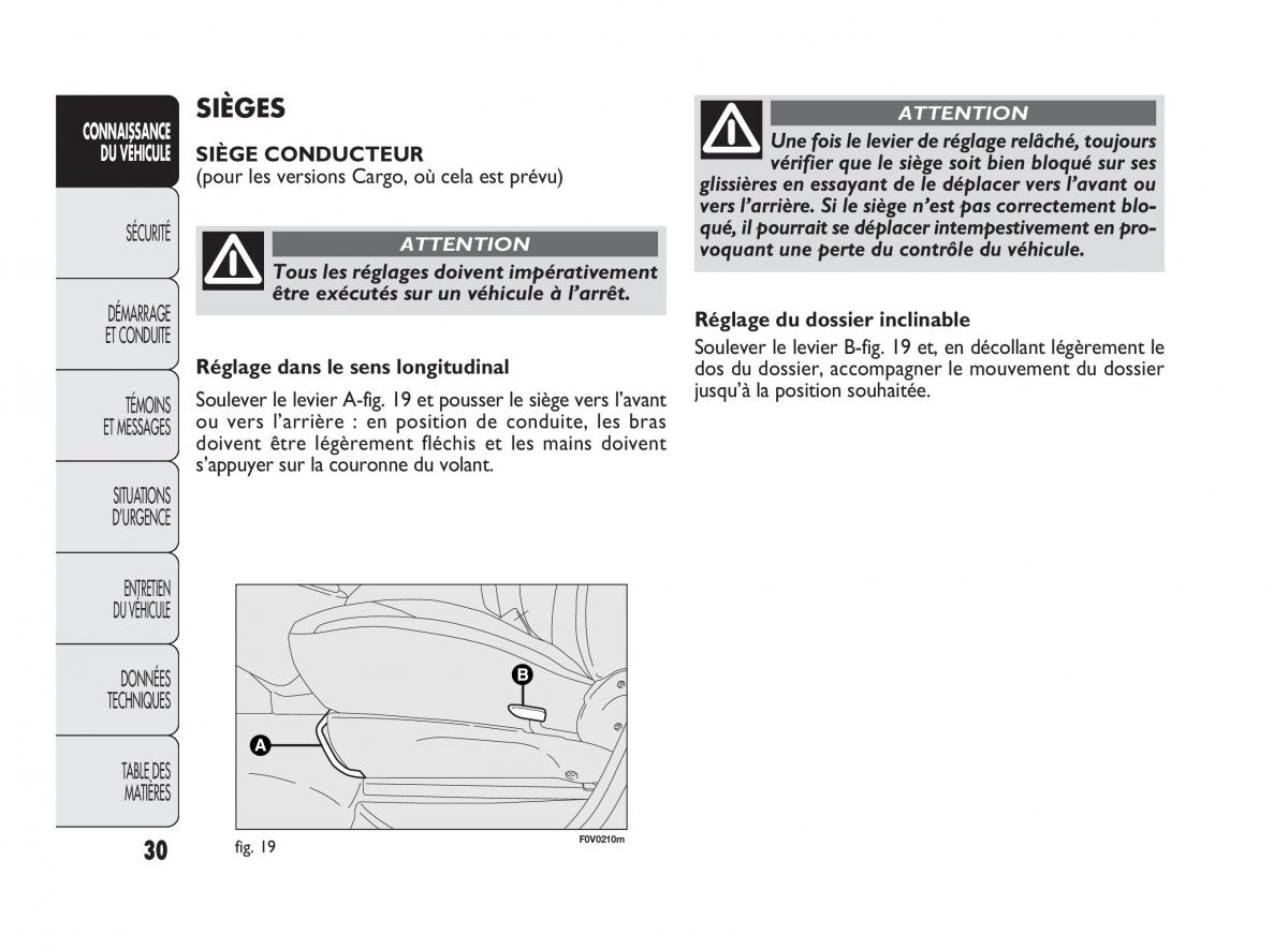 Fiat Doblo II 2 manuel du proprietaire / page 31
