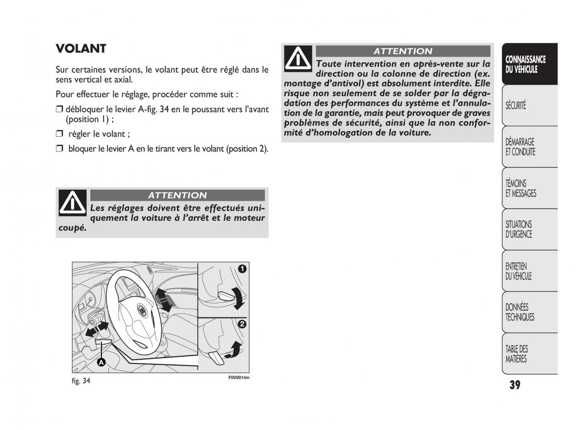 Fiat Doblo II 2 manuel du proprietaire / page 40