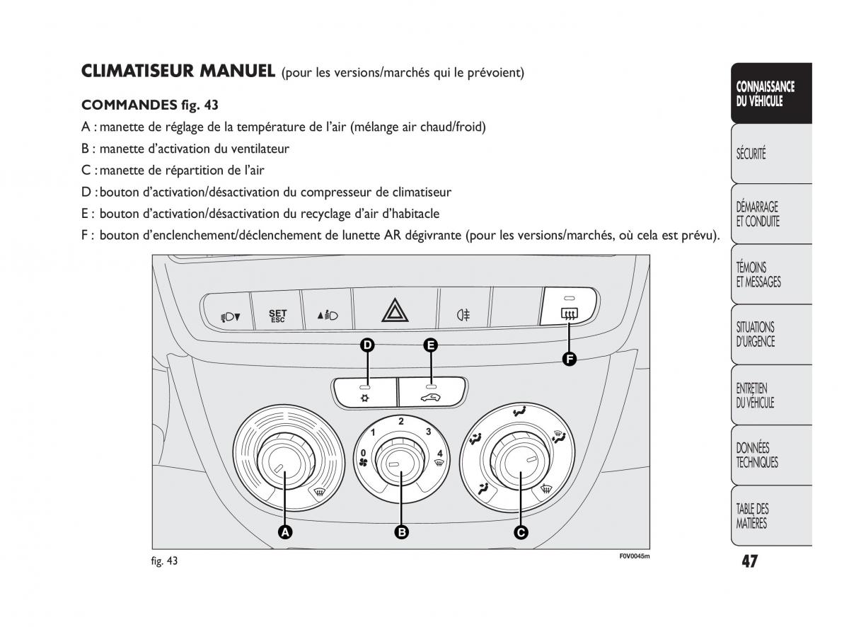 Fiat Doblo II 2 manuel du proprietaire / page 48