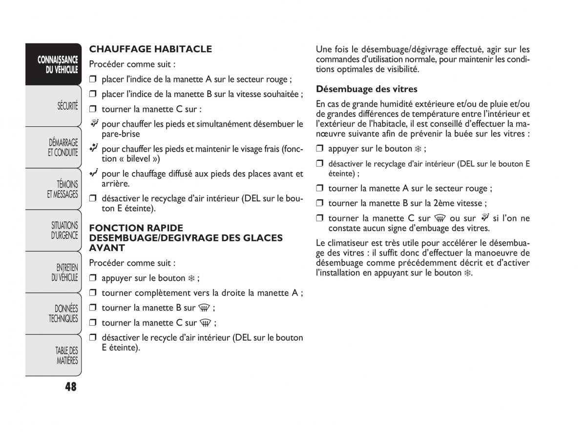 Fiat Doblo II 2 manuel du proprietaire / page 49