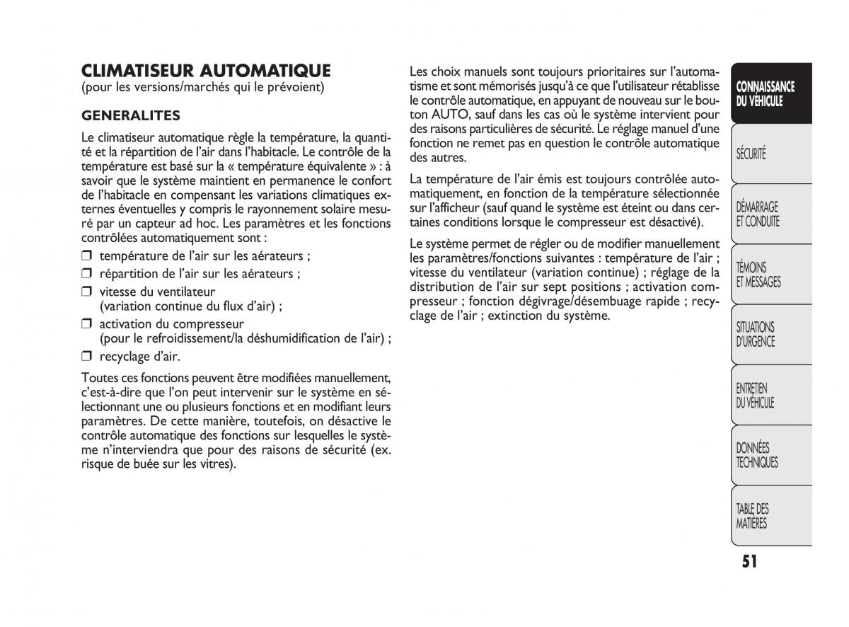 Fiat Doblo II 2 manuel du proprietaire / page 52
