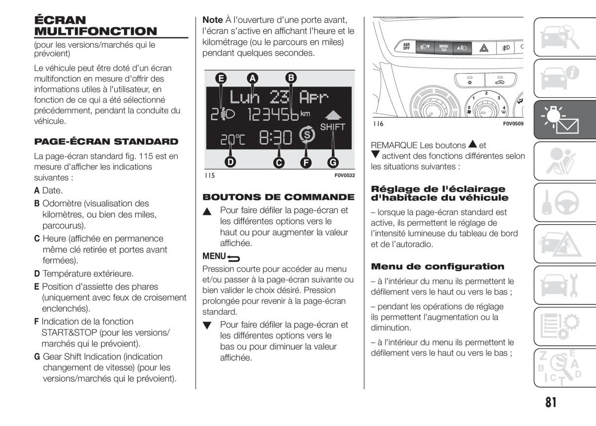 Fiat Doblo II 2 FL manuel du proprietaire / page 85