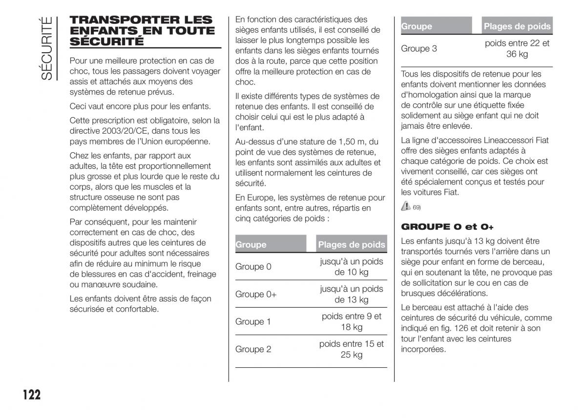 Fiat Doblo II 2 FL manuel du proprietaire / page 126