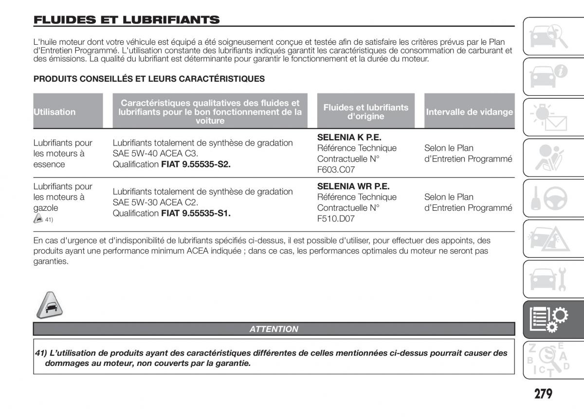 Fiat Doblo II 2 FL manuel du proprietaire / page 283